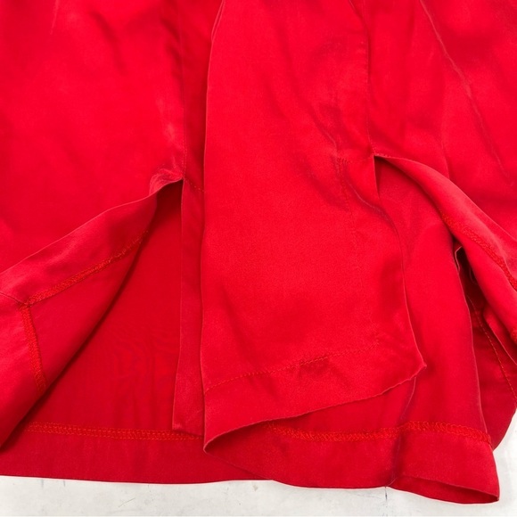 Karen Arnold Women Silk Holiday Red 3/4 Sleeve Button Down Blouse Plus Size 3X - Picture 11 of 12